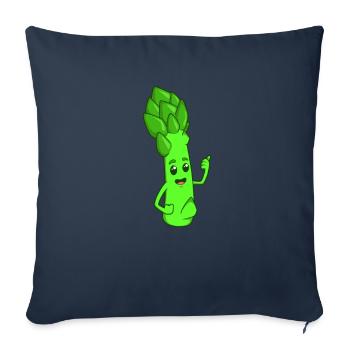 Comic green asparagus - Sofa pillowcase 17,3'' x 17,3'' (45 x 45 cm) - navy - Front