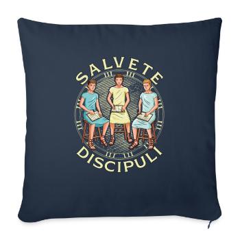 Les élèves en cours romains - profs de latin - Housse de coussin décorative 45 x 45 cm - bleu marine - Devant