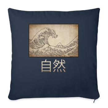Dark Academia Aesthetic Great Wave Off Kanagawa - Housse de coussin décorative 45 x 45 cm - bleu marine - Devant