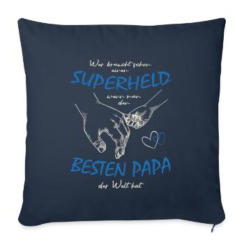 Papa - Superheld - Bester Papa der Welt - Sofakissenbezug 45 x 45 cm - Navy - Vorne