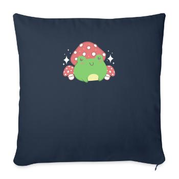 Cottagecore Aesthetic Kawaii Frog Mushroom Hat - Sofa pillowcase 17,3'' x 17,3'' (45 x 45 cm) - navy - Front