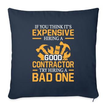 Chantier de construction Ouvriers du bâtiment Bricoleur - Housse de coussin décorative 45 x 45 cm - bleu marine - Devant