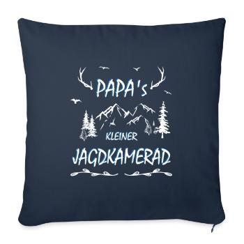 Chasseurs - Le petit camarade de chasse de papa - Housse de coussin décorative 45 x 45 cm - bleu marine - Devant