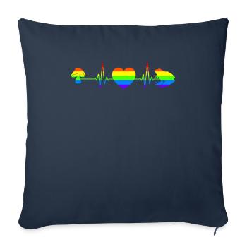 Cottagecore Aesthetic Gay Pride Heartbeat Frog - Sofa pillowcase 17,3'' x 17,3'' (45 x 45 cm) - navy - Front