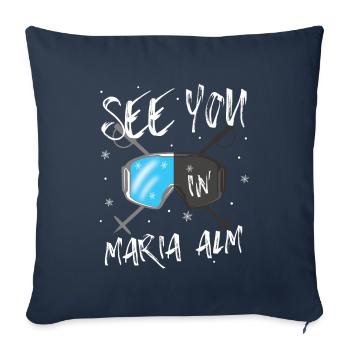Maria Alm Skiing Mountain Snowboarding Austria - Sofa pillowcase 17,3'' x 17,3'' (45 x 45 cm) - navy - Front