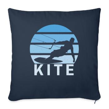 Kite Kiteboarding Surfer Windsurfing Vintage Sunset - Sofa pillowcase 17,3'' x 17,3'' (45 x 45 cm) - navy - Front