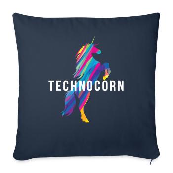 Technocorn Repeat Festival EDM Music - Sofa pillowcase 17,3'' x 17,3'' (45 x 45 cm) - navy - Front