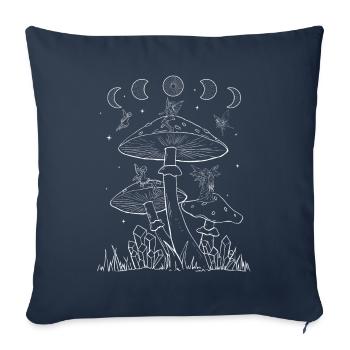 Fairycore Aesthetic Feen-Pilz-Mond-Phasen - Sofakissenbezug 45 x 45 cm - Navy - Vorne