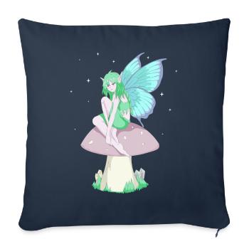 Fairycore Esthétique Anime Elf Fee Grunge Faecore - Housse de coussin décorative 45 x 45 cm - bleu marine - Devant