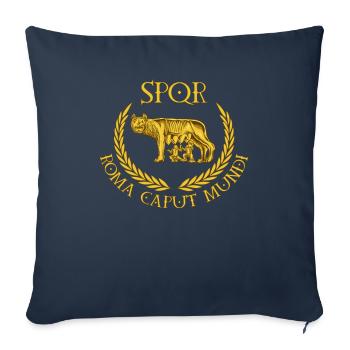 SPQR - Roma Caput Mundi - Kapitolinische Wölfin - Sofakissenbezug 45 x 45 cm - Navy - Vorne