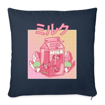Fairycore Aesthetic Fee Japanese Milk Carton - Sofa pillowcase 17,3'' x 17,3'' (45 x 45 cm) - navy - Front