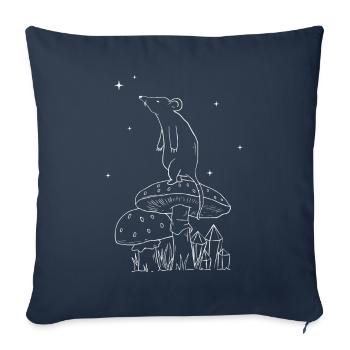 Cottagecore Aesthetic mouse on a mushroom - Sofa pillowcase 17,3'' x 17,3'' (45 x 45 cm) - navy - Front
