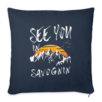 Hiking and skiing in Savognin Switzerland - Sofa pillowcase 17,3'' x 17,3'' (45 x 45 cm) - navy - Front