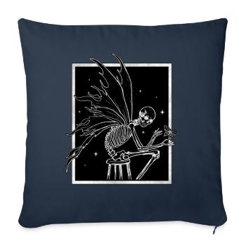 Fairycore Aesthetic Skeleton Fairy Grunge Goth - Sofa pillowcase 17,3'' x 17,3'' (45 x 45 cm) - navy - Front