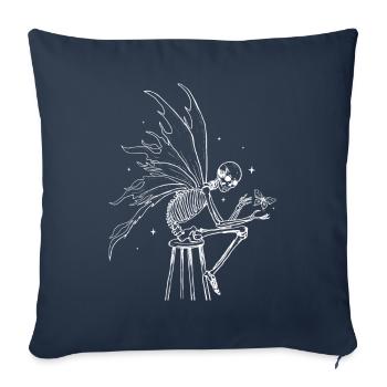 Fairycore Aesthetic Skeleton Fairy Grunge Goth - Sofa pillowcase 17,3'' x 17,3'' (45 x 45 cm) - navy - Front
