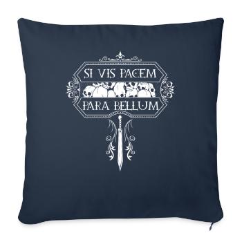 Vintage avec crânes - Si Vis Pacem Para Bellum - Housse de coussin décorative 45 x 45 cm - bleu marine - Devant