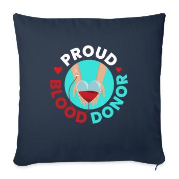 Proud Blood Donor Blood Donations - Sofa pillowcase 17,3'' x 17,3'' (45 x 45 cm) - navy - Front