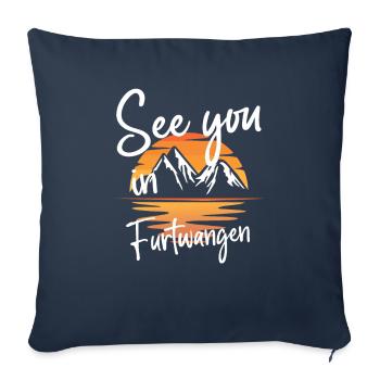 Furtwangen Ski Forêt Noire Snowboard - Housse de coussin décorative 45 x 45 cm - bleu marine - Devant