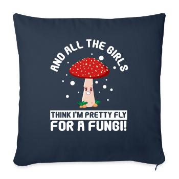 Girls Think Pretty Fly Fungi Mushroom Variety Pystrance - Sofa pillowcase 17,3'' x 17,3'' (45 x 45 cm) - navy - Front