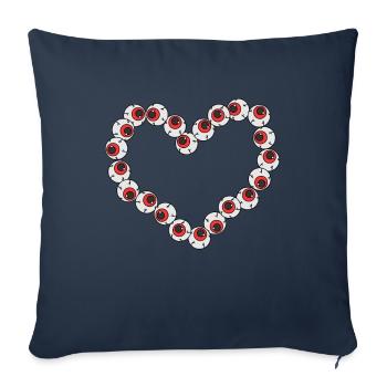 Weirdcore Aesthetic Strange Heart from Eyeballs Odd - Sofa pillowcase 17,3'' x 17,3'' (45 x 45 cm) - navy - Front
