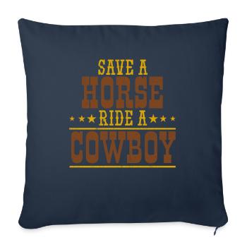 Save Horse Ride Cowboy Rodeo Horses Allusion - Sofa pillowcase 17,3'' x 17,3'' (45 x 45 cm) - navy - Front