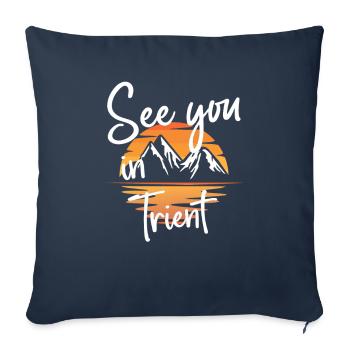 Trento Snowboard Randonnée et ski - Housse de coussin décorative 45 x 45 cm - bleu marine - Devant
