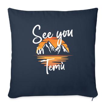 Temù Snowboard Randonnée et ski - Housse de coussin décorative 45 x 45 cm - bleu marine - Devant