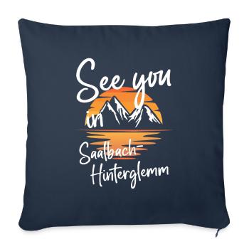 Saalbach-Hinterglemm Ski Snowboarding Austria - Sofa pillowcase 17,3'' x 17,3'' (45 x 45 cm) - navy - Front