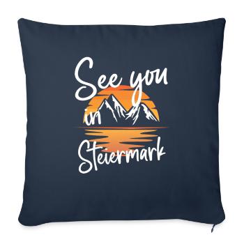Styria Skiing Mountain Snowboarding Austria - Sofa pillowcase 17,3'' x 17,3'' (45 x 45 cm) - navy - Front