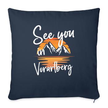 Vorarlberg Skiing Mountain Snowboarding Austria - Sofa pillowcase 17,3'' x 17,3'' (45 x 45 cm) - navy - Front