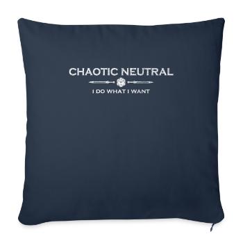 D20 Attitude de jeu de rôle - Neutre chaotique - Housse de coussin décorative 45 x 45 cm - bleu marine - Devant