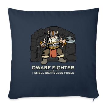 D20 Rpg Character - Dwarf Fighter - Sofa pillowcase 17,3'' x 17,3'' (45 x 45 cm) - navy - Front