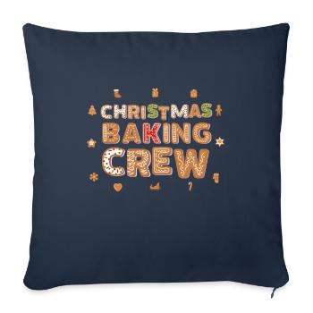 Équipe de cuisson de Noël Weihnacht - Housse de coussin décorative 45 x 45 cm - bleu marine - Devant