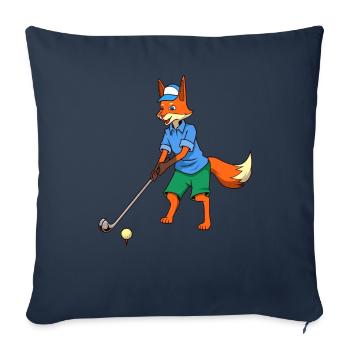 Comic Fuchs plays golf - Golfer - Sofa pillowcase 17,3'' x 17,3'' (45 x 45 cm) - navy - Front