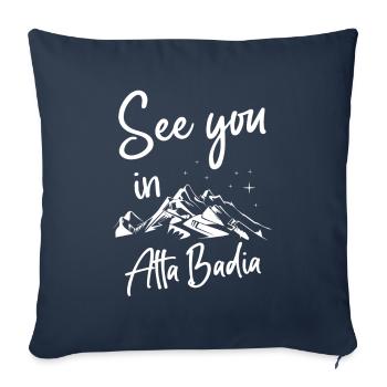 Alta Badia Snowboard Randonnée et ski - Housse de coussin décorative 45 x 45 cm - bleu marine - Devant