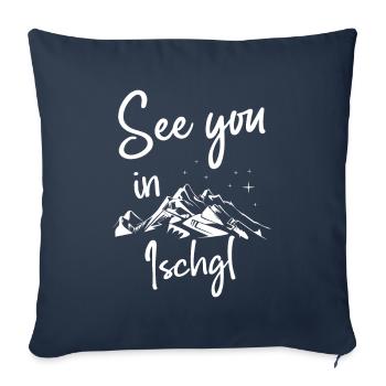 Ischgl Ski Tyrol Snowboard Autriche - Housse de coussin décorative 45 x 45 cm - bleu marine - Devant