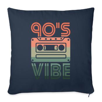90's Vibe Nineties Retro Cassette - Sofa pillowcase 17,3'' x 17,3'' (45 x 45 cm) - navy - Front