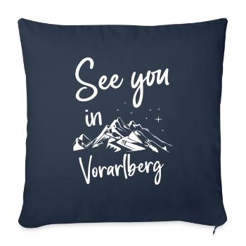 Vorarlberg Skiing Mountain Snowboarding Austria - Sofa pillowcase 17,3'' x 17,3'' (45 x 45 cm) - navy - Front