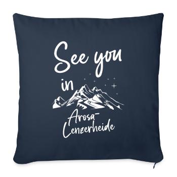 Arosa-Lenzerheide Switzerland hiking and skiing - Sofa pillowcase 17,3'' x 17,3'' (45 x 45 cm) - navy - Front