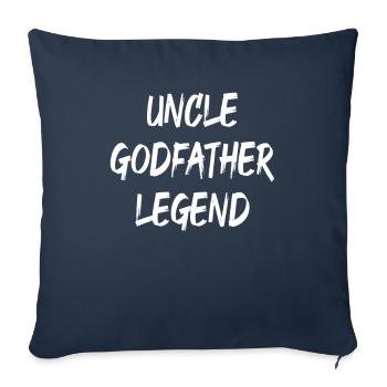 Légende de l’oncle parrain - Housse de coussin décorative 45 x 45 cm - bleu marine - Devant
