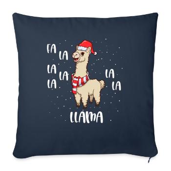 Christmas Lamb - Fa La La Llama - Sofa pillowcase 17,3'' x 17,3'' (45 x 45 cm) - navy - Front