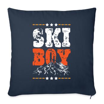 Ski Boy - Sofa pillowcase 17,3'' x 17,3'' (45 x 45 cm) - navy - Front
