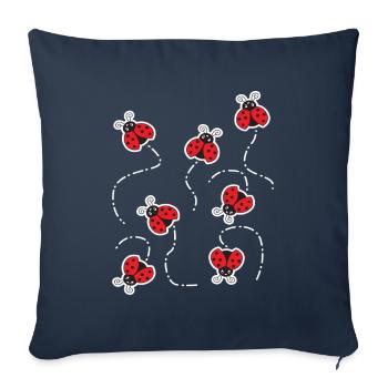Ladybug Vol Insecte Enfants - Housse de coussin décorative 45 x 45 cm - bleu marine - Devant