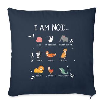 Je ne suis pas... Bien-être animal Militants des droits des animaux - Housse de coussin décorative 45 x 45 cm - bleu marine - Devant