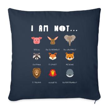 Je ne suis pas... Bien-être animal Militants des droits des animaux - Housse de coussin décorative 45 x 45 cm - bleu marine - Devant