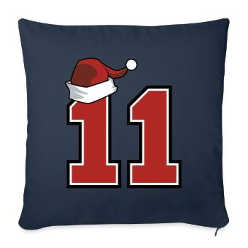 11 Numéro Noël - Housse de coussin décorative 45 x 45 cm - bleu marine - Devant