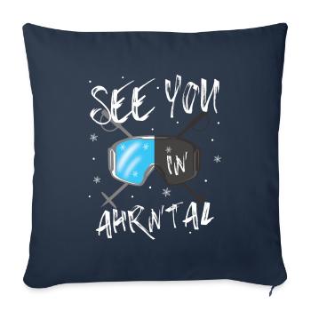 Ahrntal Snowboard Randonnée et ski - Housse de coussin décorative 45 x 45 cm - bleu marine - Devant