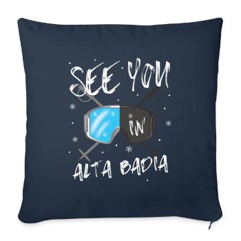Alta Badia Snowboard Randonnée et ski - Housse de coussin décorative 45 x 45 cm - bleu marine - Devant