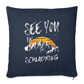 Schladming Skiing Mountain Snowboarding Austria - Sofa pillowcase 17,3'' x 17,3'' (45 x 45 cm) - navy - Front