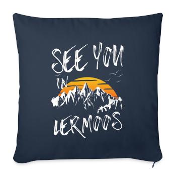 Lermoos Ski Tyrol Snowboard Autriche - Housse de coussin décorative 45 x 45 cm - bleu marine - Devant